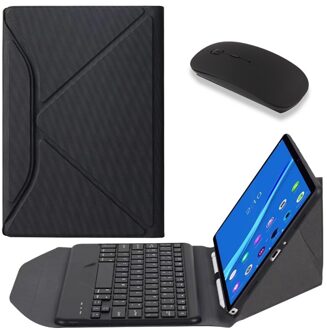 Case Voor Lenovo Tab M10 Fhd Plus 10.3 ''Tablet Draadloze Bluetooth Toetsenbord Gevallen TB-X606F TB-X606X Magnetisch Afneembare Cover zwart 2 en muis
