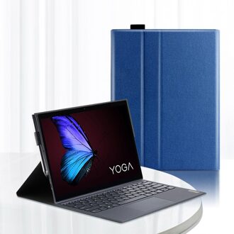 Case Voor Lenovo Yoga Duet 13 Inch Beschermhoes Pu Leer Voor Lenovo Yoga Duet 13 "Tablet laptop Bescherm Skin Case blauw