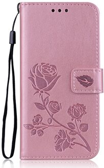 Case Voor Samsung Galaxy A40 Een 40 Cover 3D Rose Bloem Lederen Flip Case Voor Samsung A40 A40 Een 40 kaarthouder Portemonnee Telefoon Gevallen roze