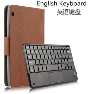 Case Voor Samsung Galaxy Tab S6 10.5 SM-T860 SM-T865 Tablet Beschermende Bluetooth Keyboard Protector Cover Pu Leather Case Muis bruin