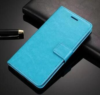 Case Voor Zte Blade A7s Premium Pu Leather Wallet Flip Shockproof Cover Voor Zte Blade A7s 6.5Inch couqe Skyblue