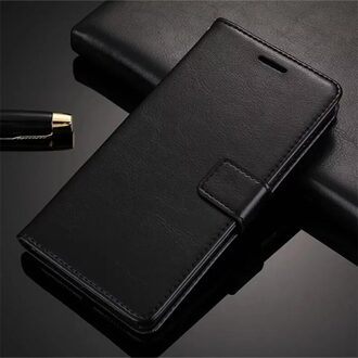 Case Voor Zte Blade A7s Premium Pu Leather Wallet Flip Shockproof Cover Voor Zte Blade A7s 6.5Inch couqe zwart