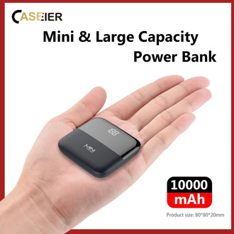 CASEIER Mini Power Bank 10000mAh LED Power Display 10000 mAh Powerbank Small Portable Charger Banking Mobile Banked Powered