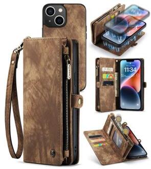 Caseme 2-in-1 Multifunctionele iPhone 14 Plus Wallet Case - Bruin