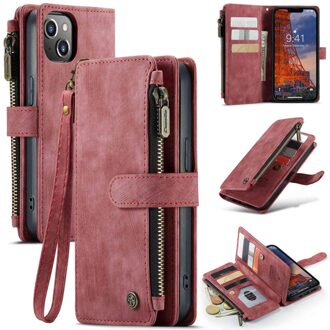 Caseme iPhone 14 Plus - Portemonnee hoes - Rood