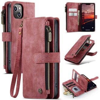 Caseme iPhone 14 - Portemonnee hoes - Rood