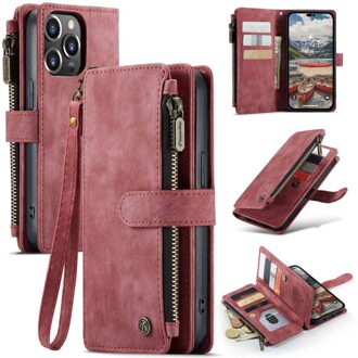 Caseme iPhone 14 Pro Max - Portemonnee hoes - Rood