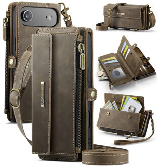 Caseme iPhone 17 Air hoesje - portemonnee tasje - Bruin