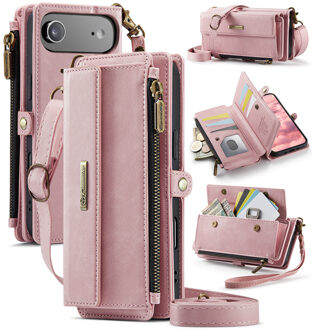 Caseme iPhone 17 Air hoesje - portemonnee tasje - Lichtroze