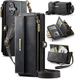 Caseme iPhone 17 hoesje - portemonnee tasje - Zwart