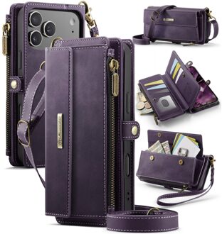 Caseme iPhone 17 Pro Max hoesje - portemonnee tasje - Paars