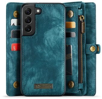 Caseme Samsung Galaxy S22 Plus hoes - Vintage 2 in 1 portemonnee - Blauw