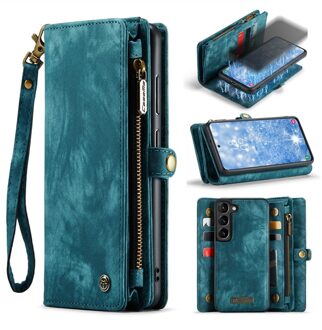 Caseme Samsung Galaxy S23 - Vintage 2 in 1 portemonnee hoes - Blauw