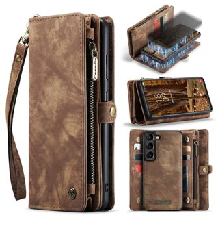 Caseme Samsung Galaxy S23 - Vintage 2 in 1 portemonnee hoes - Bruin
