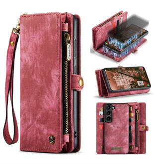 Caseme Samsung Galaxy S23 - Vintage 2 in 1 portemonnee hoes - Rood