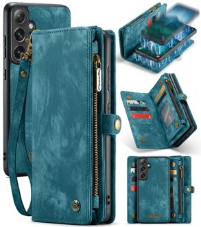 Caseme Samsung Galaxy S24 Plus hoes - Vintage 2 in 1 portemonnee - Lichtblauw