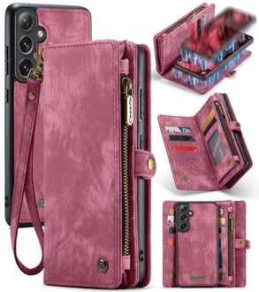Caseme Samsung Galaxy S24 Plus hoes - Vintage 2 in 1 portemonnee - Rood