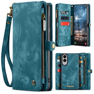 Caseme Samsung Galaxy S25 Edge hoes - Vintage 2 in 1 portemonnee - Blauw