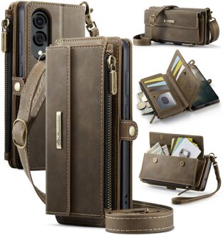 Caseme Samsung Galaxy S25 Edge hoesje - portemonnee tasje - Bruin