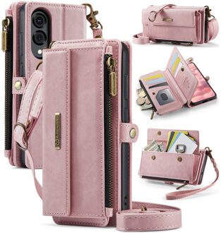 Caseme Samsung Galaxy S25 Edge hoesje - portemonnee tasje - Lichtroze