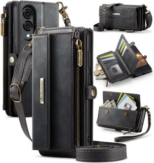 Caseme Samsung Galaxy S25 Edge hoesje - portemonnee tasje - Zwart