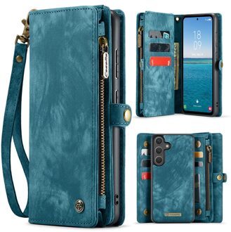 Caseme Samsung Galaxy S25 FE hoes - Vintage 2 in 1 portemonnee - Blauw