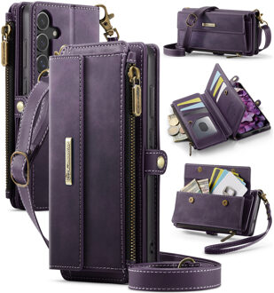 Caseme Samsung Galaxy S25 FE hoesje - portemonnee tasje - Paars