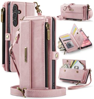 Caseme Samsung Galaxy S25 hoesje - portemonnee tasje - Lichtroze