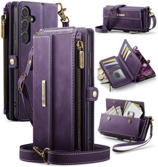 Caseme Samsung Galaxy S25 Plus hoesje - portemonnee tasje - Paars
