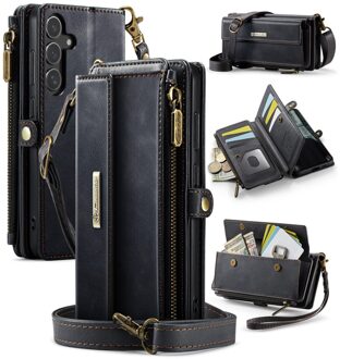 Caseme Samsung Galaxy S25 Plus hoesje - portemonnee tasje - Zwart