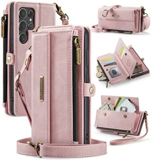 Caseme Samsung Galaxy S25 Ultra hoesje - portemonnee tasje - Lichtroze