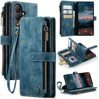 Caseme Samsung Galaxy S26 Plus PU leren hoesje - portemonnee - Blauw