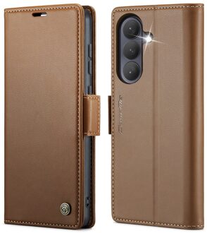 Caseme Samsung Galaxy S26 PU-leren bookcase stand hoes - Bruin