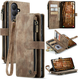 Caseme Samsung Galaxy S26 PU leren hoesje - portemonnee - Bruin