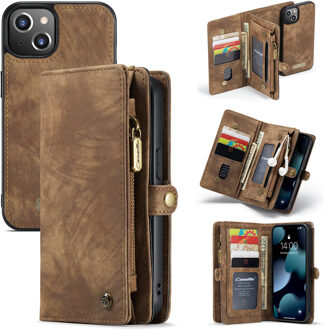 Caseme vintage 2 in 1 portemonnee hoes - iPhone 13 - Bruin