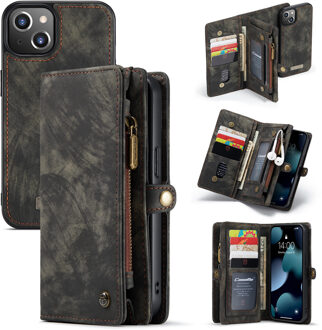 Caseme vintage 2 in 1 portemonnee hoes - iPhone 13 Mini - Zwart