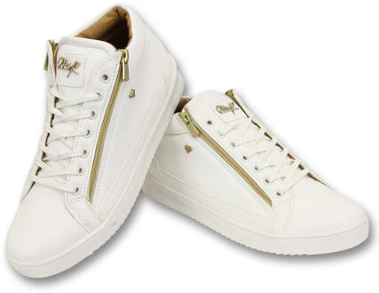 Cash Money Heren Sneaker - Bee White Gold 2- CMS98 - White - Maten: 42