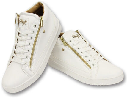 Cash Money Heren Sneaker - Bee White Gold 2- CMS98 - White - Maten: 44