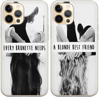Casimoda Best friends hoesjes - Blonde & brunette Grijs/zilverkleurig