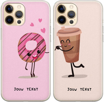 Casimoda Best friends hoesjes - Koffie en donut Grijs/zilverkleurig