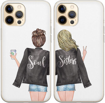 Casimoda Best friends siliconen hoesjes - Soul sisters Bruin/beige