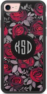 Casimoda hoesje met monogram - Rode rozen Rood