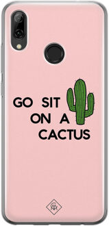 Casimoda Huawei P Smart 2019 siliconen hoesje - Go sit on a cactus Roze