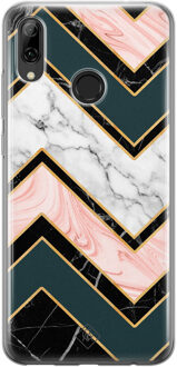 Casimoda Huawei P Smart 2019 siliconen hoesje - Marmer triangles Multi