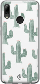 Casimoda Huawei P Smart 2019 siliconen telefoonhoesje - Cactus print Groen