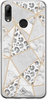 Casimoda Huawei P Smart 2019 siliconen telefoonhoesje - Stone & leopard print Bruin/beige