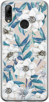 Casimoda Huawei P Smart 2019 siliconen telefoonhoesje - Touch of flowers Blauw