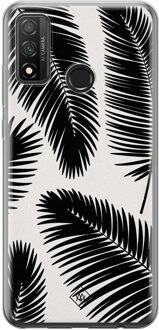 Casimoda Huawei P Smart 2020 siliconen telefoonhoesje - Palm leaves silhouette Zwart