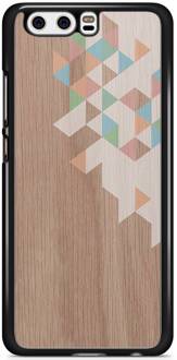 Casimoda Huawei P10 hoesje - Geo blocks on wood