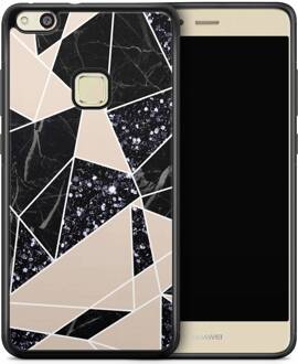 Casimoda Huawei P10 Lite hoesje - Abstract painted Zwart, Bruin/beige